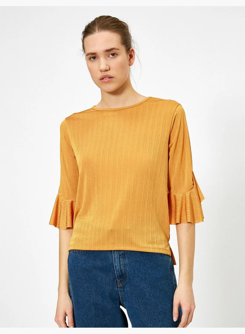 كوتون Frilled T-Shirt
