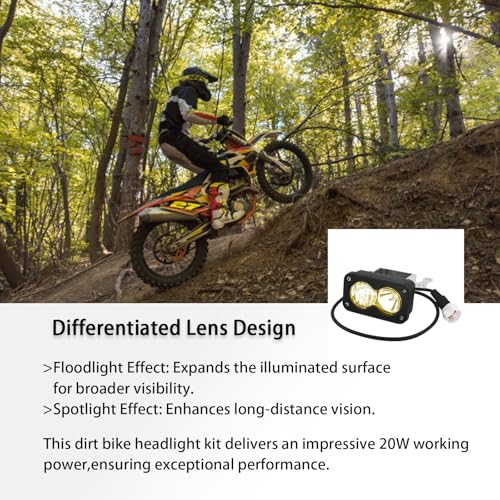 MLWRID Headlight Kit with Mount Bracket Compatible for SurRon Segway X260, Yellow Floodlight dirt bike headlight kit, Sur-ron Accessories (Yellow Light) - Image 2