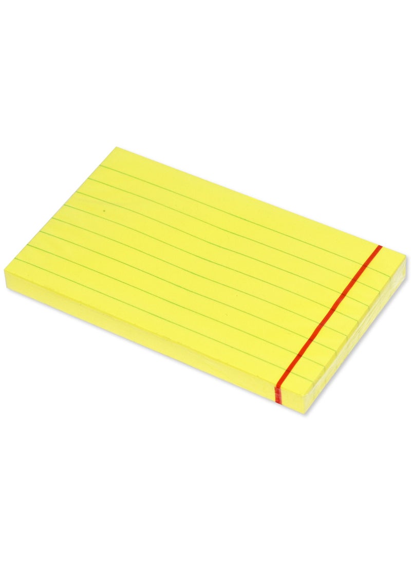 FIS Sticky Note Pad 3X5 inches Pack of 12 Ruled Neon Yellow FSPO3X5RNYL - Image 1
