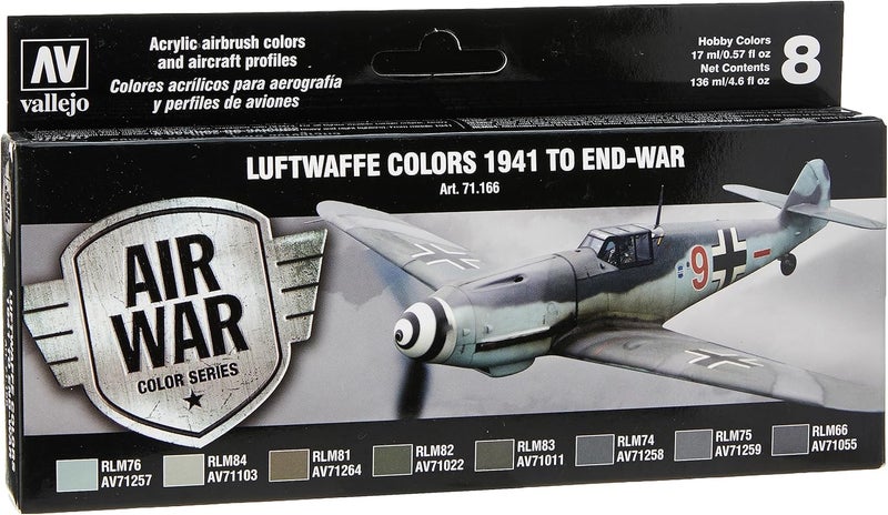Vallejo RLM II Set Model Air Paint - 8 Acrylic Colors for Luftwaffe Aircraft (17ml Each) - Image 1