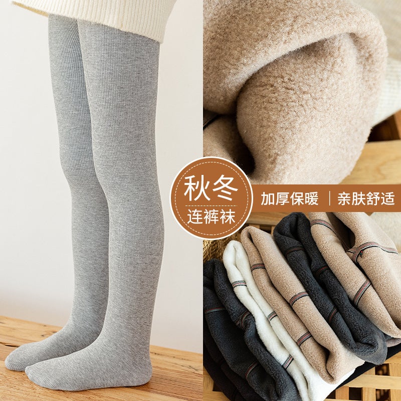 Winter Fleece-Lined Thickened Children'S Leggings Outer Wear Baby One-Piece Velvet White Dance Socks Girls Warm Pantyhose - Image 2