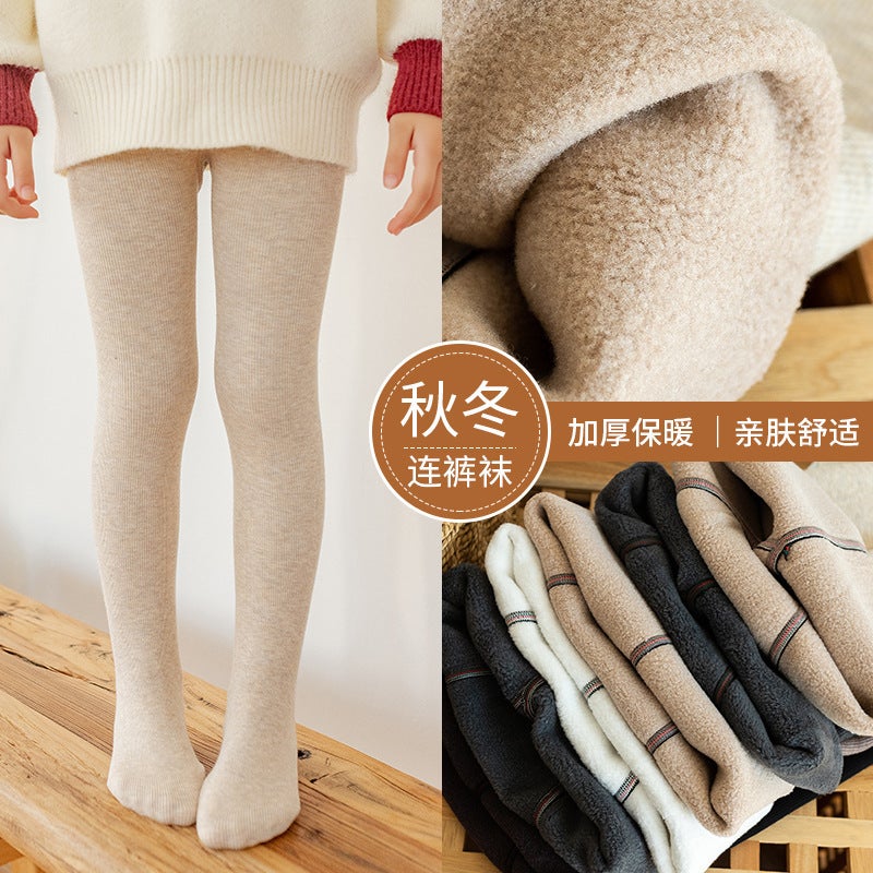 Winter Fleece-Lined Thickened Children'S Leggings Outer Wear Baby One-Piece Velvet White Dance Socks Girls Warm Pantyhose - Image 4