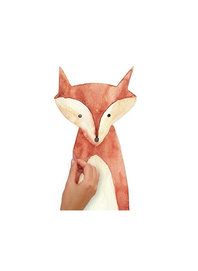 RoomMates RMK4020SCS Watercolor Woodland Critters Peel And Stick Wall Decals,brown, gray, green, orange, tan  - Image 3