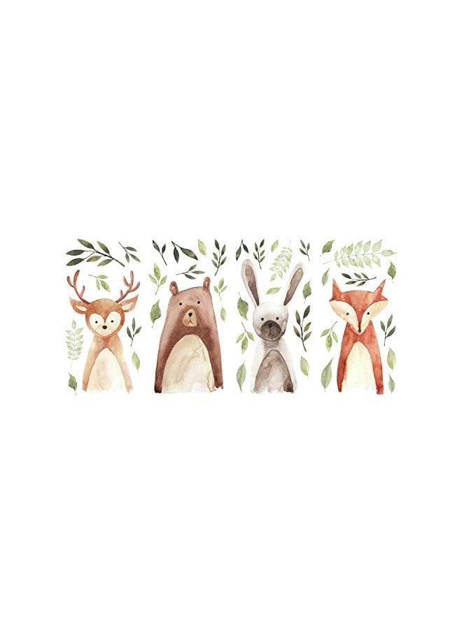 RoomMates RMK4020SCS Watercolor Woodland Critters Peel And Stick Wall Decals,brown, gray, green, orange, tan  - Image 2