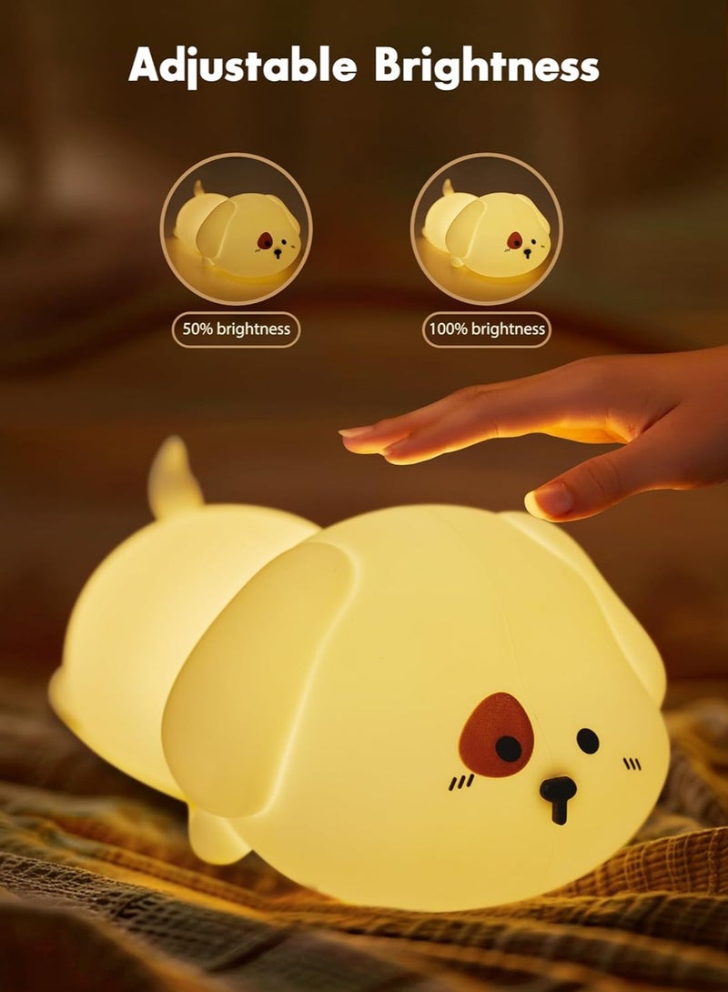 Cute Silicone Puppy Night Light with 2 Brightness Levels, Touch Control, USB Rechargeable - Image 2
