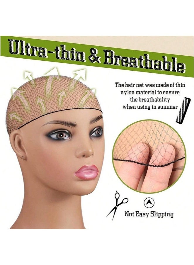 حكمة بيوتي مجموعة من 60 قطعة من شبكة الشعر المرنة غير المرئية ومشبك لصنع كعكة شعر راقصة الباليه - Image 3