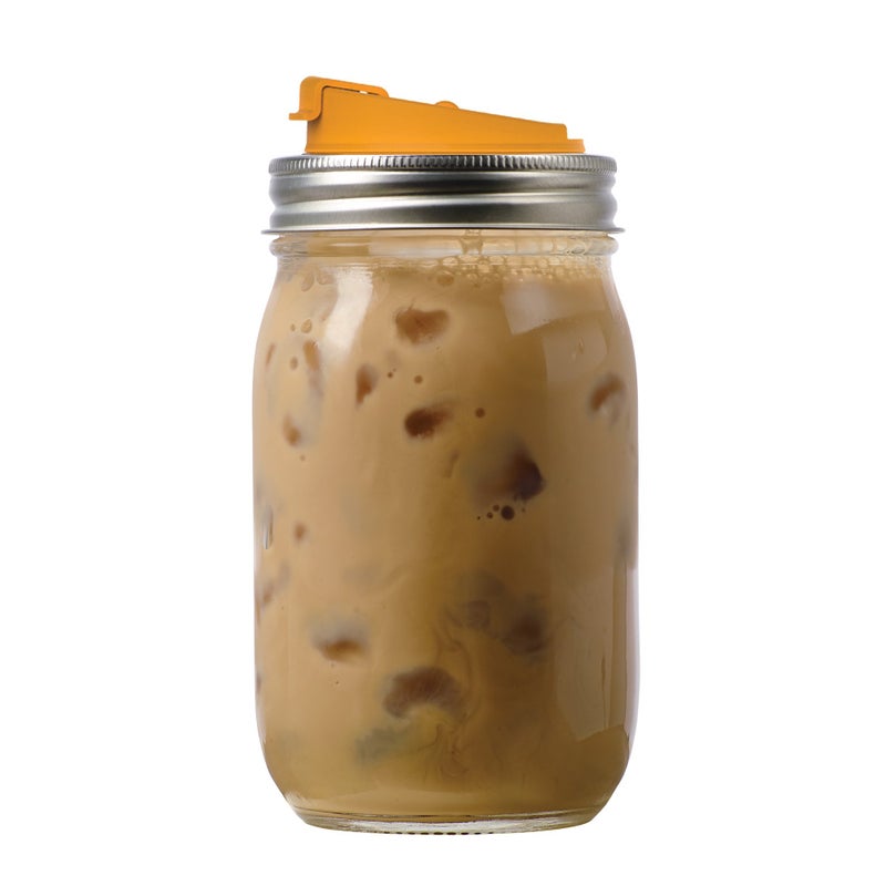 Jarware Drink Orange Lid for RegularMouth Mason Jars