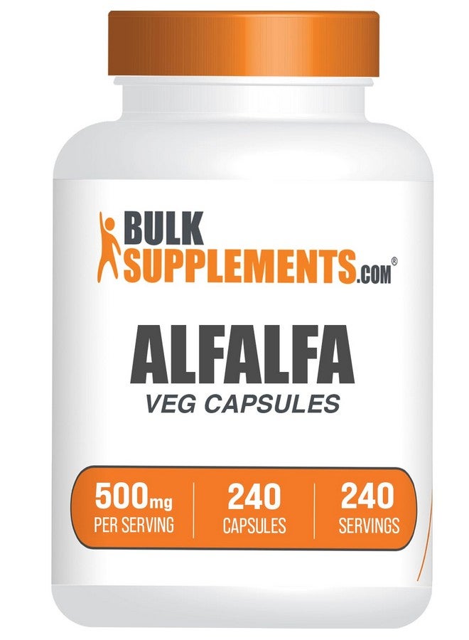 BulkSupplements.com Alfalfa Extract Capsules - Alfalfa Supplement, Green Superfood Supplement, Alfalfa Capsules - Gluten Free, 1 Capsule per Serving, 240 Veg Capsules (Pack of 1) - Image 1