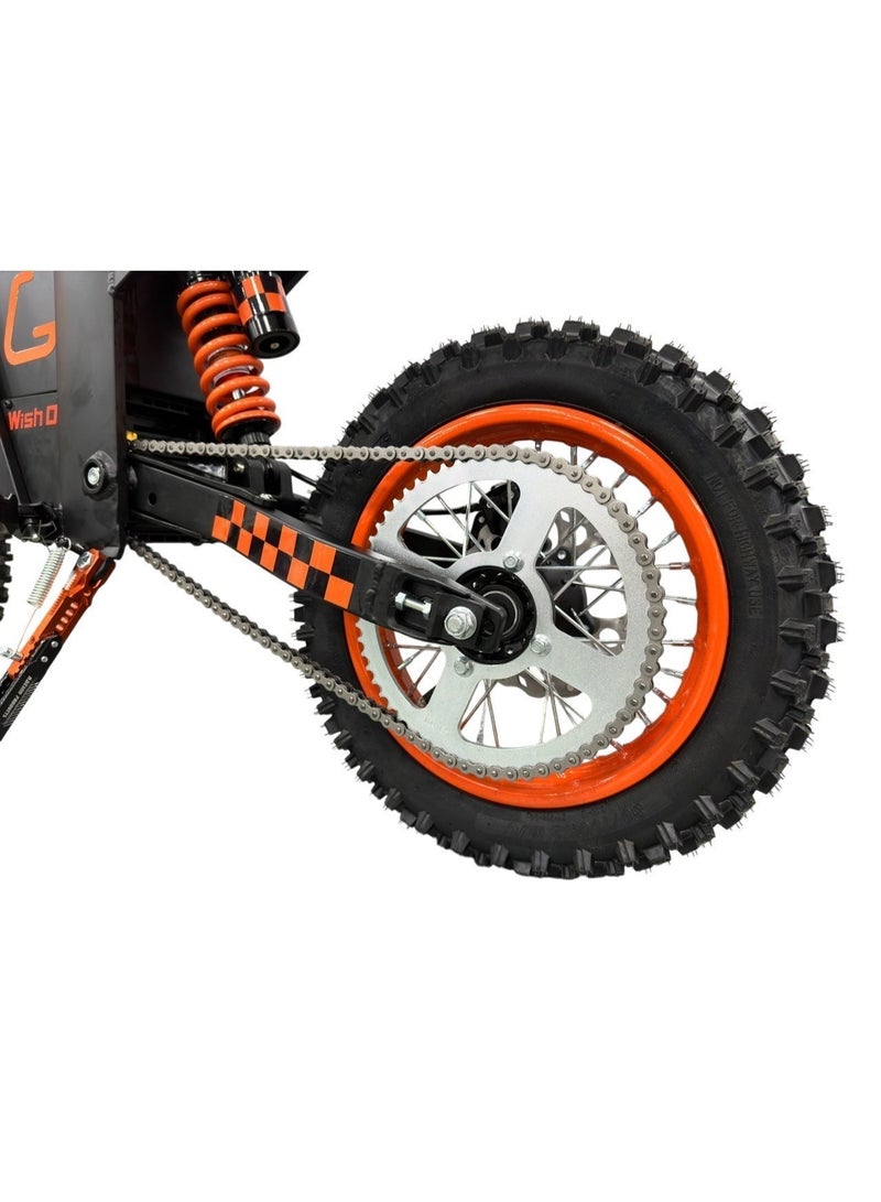 كي يو جي أو أو دراجة Kugoo Wish 01 الكهربائية - محرك بدون فرشاة بقوة 1500 واط - بطارية 48 فولت 21 أمبير/ساعة - أقصى سرعة 50 كم/ساعة - مدى 45-50 كم - لون برتقالي وأسود - Image 2