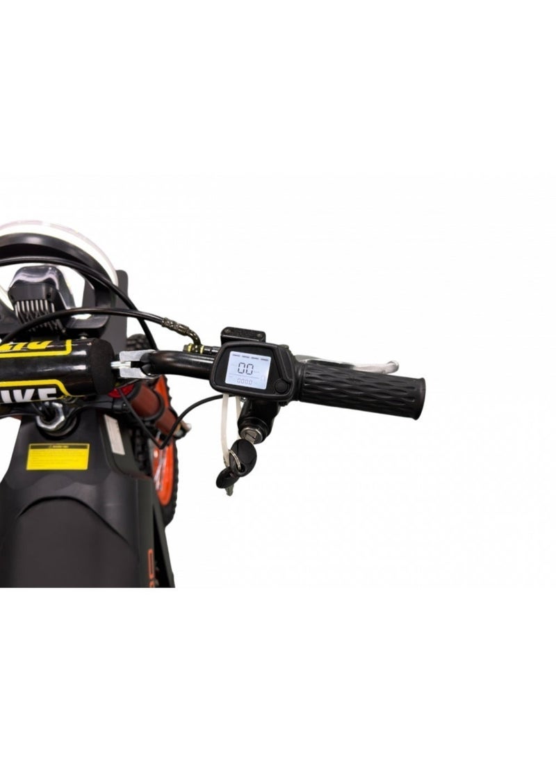كي يو جي أو أو دراجة Kugoo Wish 01 الكهربائية - محرك بدون فرشاة بقوة 1500 واط - بطارية 48 فولت 21 أمبير/ساعة - أقصى سرعة 50 كم/ساعة - مدى 45-50 كم - لون برتقالي وأسود - Image 4