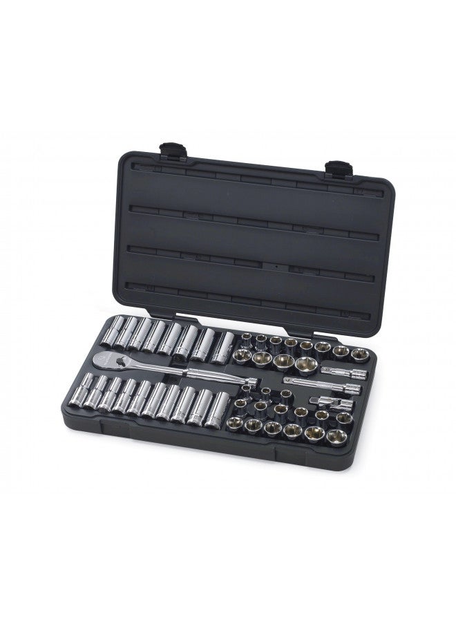 GEARWRENCH 49 Pc. 1/2" Drive 6 Pt. Socket Set, Standard/Deep, SAE/Metric - 80700D - Image 1