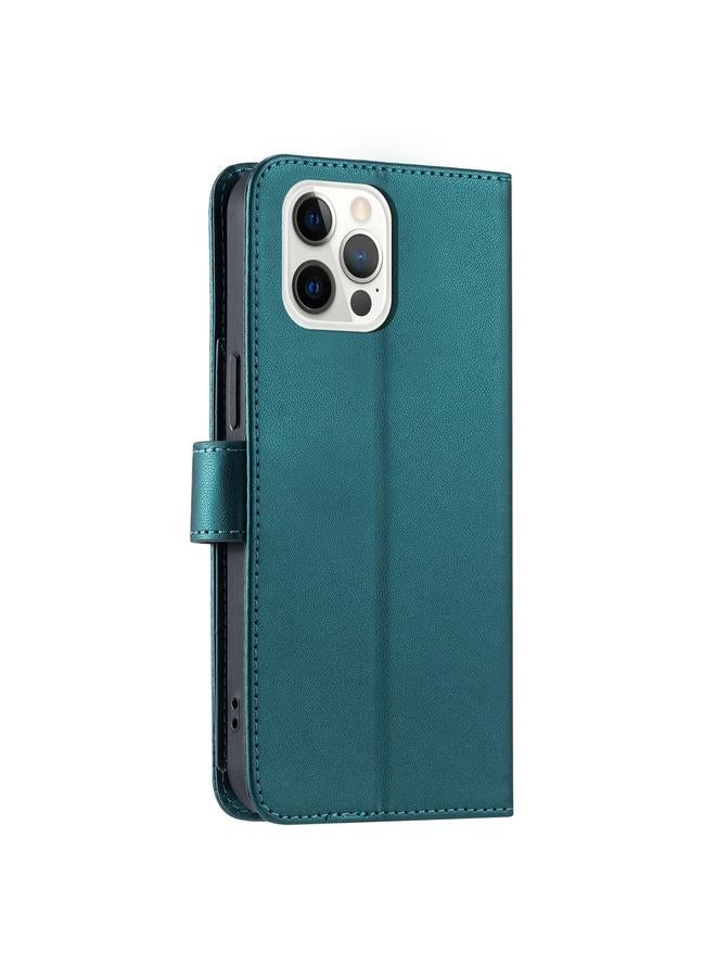 زبون جراب لهاتف iPhone 12 / 12 Pro جراب هاتف جلدي بمشبك حلقي على شكل معين - Image 3