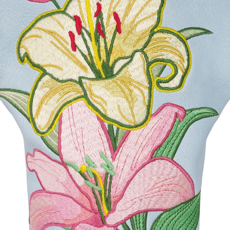 mytag Lily Driver Headcover Heavy Embroidery, Golf Driver Head Cover Fits 460CC Head, Headcover for Girl Women, Light Blue - Image 4