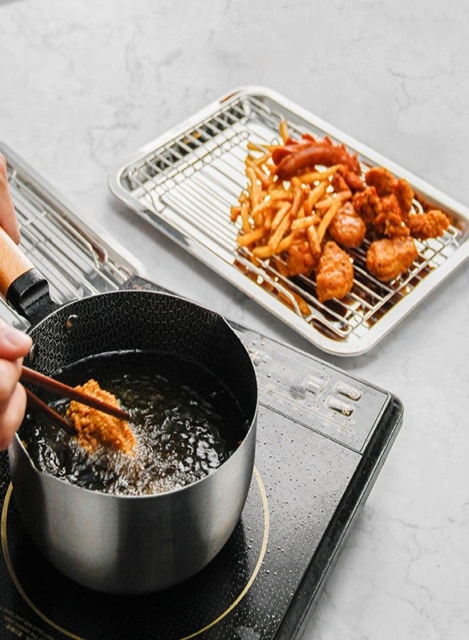 GOVNPJ Set of 3 Breading Pans, Chicken Cutlet Dredging Trays with Stainless Steel Oil Filter Tray Breading Trays for Cooking, Food Prep for Preparing Bread-Crumb Dishes, Panko, Schnitzel - Image 5