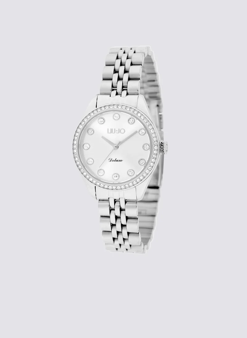 ليو جو ساعة ستانلس ستيل مرصعة بالألماس