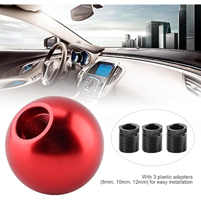 rayihni Universal Manual Round Ball Gear Shift Knob Spherical Shape Red and Blue Car Transmission Shifter Replacement - Image 3
