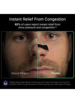 intake Intake Breathing Nasal Strip Starter Kit (15 Count, Black) - Boost Oxygen Intake, Reduce Snoring, Improve Sleep Quality - Sweat Resistant, Skin Safe Nasal Strips - Extra Strength Snoring Solution  - Image 4