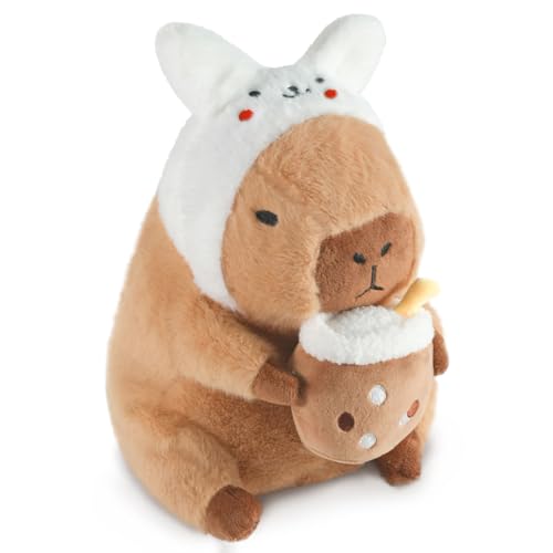 CHDBLOCK Rabbit Capybara Cute Capybara Plush Pillow Kawaii Rabbit Stuffed Aniamls Capybara Plushies Toys Gifts for Kids 11 inch - Image 1