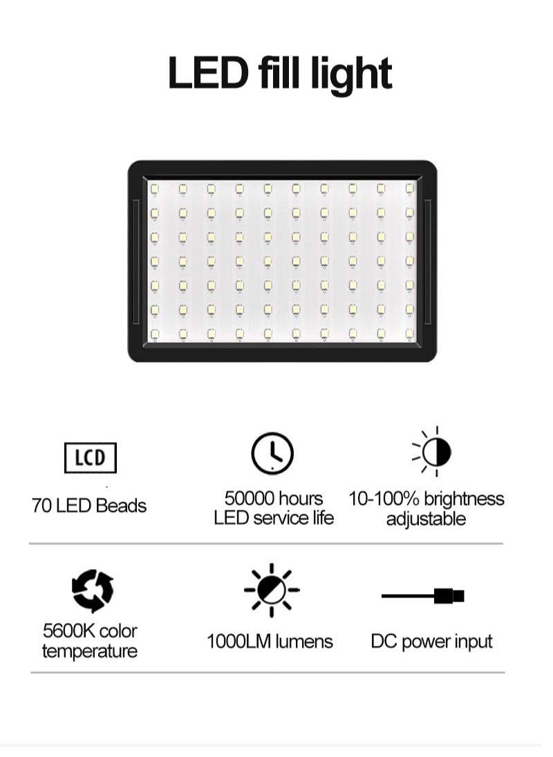 FlashHawk - 2 Packs Dimmable 5600K USB LED Video Light with Adjustable Tripod Stand/Color Filters for Tabletop/Low Angle Shooting, Colorful LED Lighting, Product Portrait Video Photography - Image 1