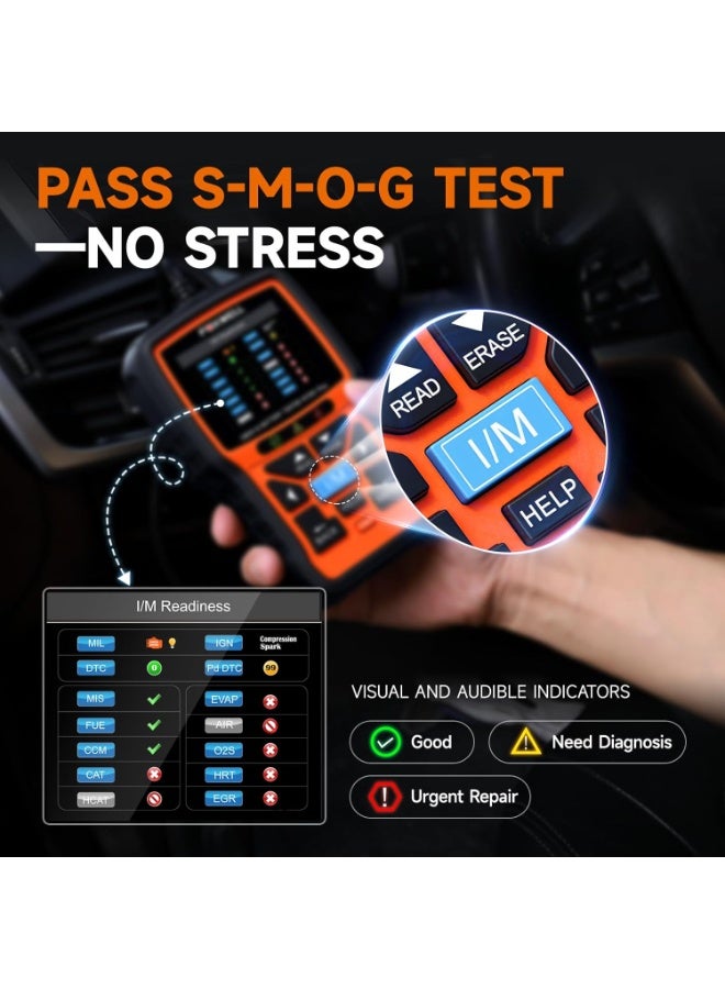 FOXWELL NT301 Plus 2 in 1 OBD2 Scanner Battery Tester, OBDII Diagnostic Tool Check Engine Car Code Reader, 12V 100-1100CCA Cranking Charging System Alternator Test, Live Data, Full ODB2 Diagnosis - Image 4