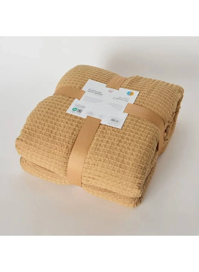 Home Box Serene Waffle Double Layer Queen Blanket 220 x 200 cm