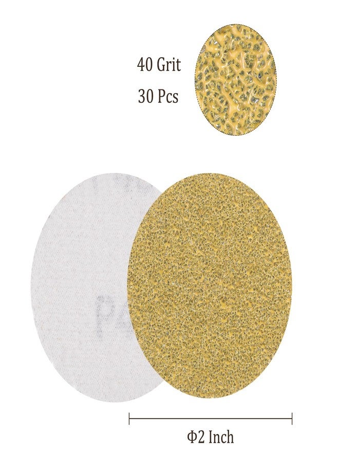 Kozelo 30pcs No Hole Sanding Discs- [ 2 Inch 40 Grit ] Round Hook and Loop Grip Sanding Pads Sheet for Wood Metal Polishing Use| Aluminum Oxide & Zirconium Oxide Sandpaper - Image 3