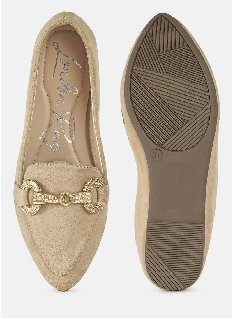 London Rag Beige Horsebit Detail Flexible Loafers in Beige for Women | Best Price UAE