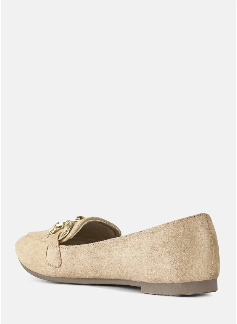 London Rag Beige Horsebit Detail Flexible Loafers in Beige for Women | Best Price UAE