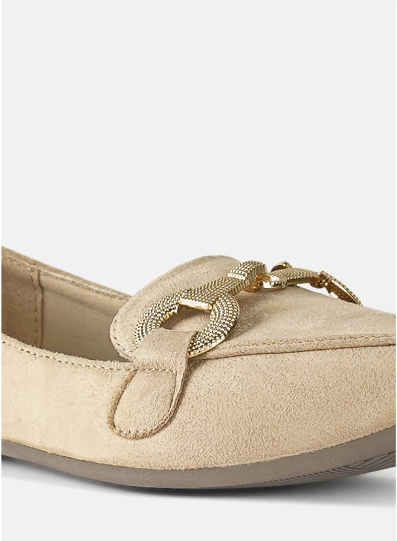 London Rag Beige Horsebit Detail Flexible Loafers in Beige for Women | Best Price UAE