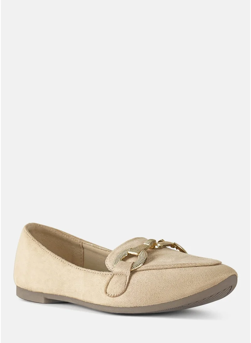 London Rag Beige Horsebit Detail Flexible Loafers in Beige for Women | Best Price UAE