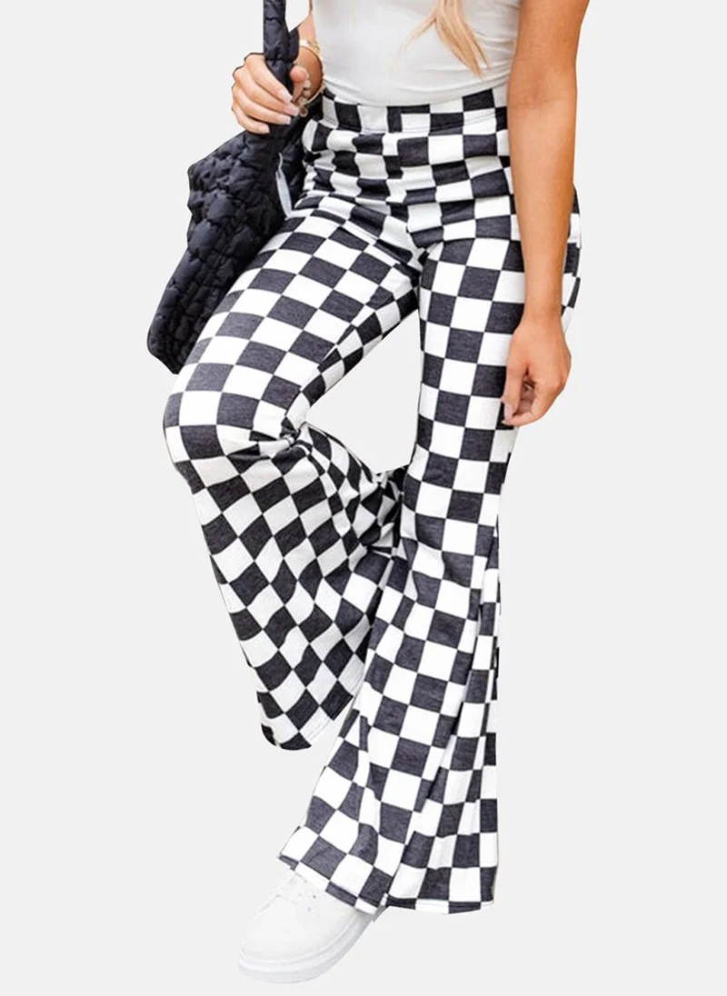YUNIQEE Black and White Checked Trousers