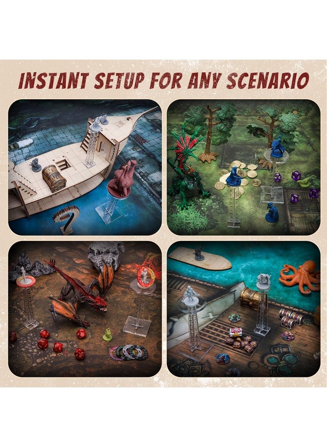 CZYY DND Flying Miniatures Combat Riser (Set of 2) Acrylic Laser Cut Flight Stand Terrain from 0 to 9999 ft Perfect for Dungeons and Dragons, Wargames, D&D and Tabletop RPG - Image 4