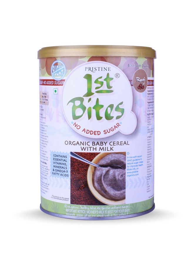 Pristine 1St Bites Baby Cereal 400G | Baby Food (6-24 Months) Stage-1, 100% Organic Ragi (No Added Sugar) | Infant Food  - Image 1