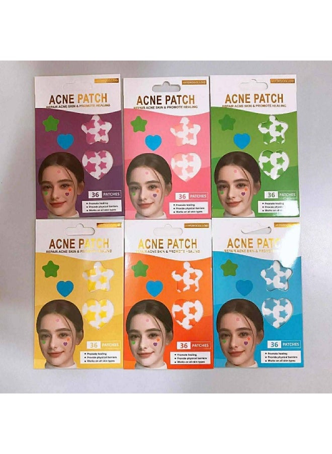 Acne patches are the ideal solution for caring for acne-prone skin. These patches feature an attractive, multi-colored, and multi-shaped design—a pack of 36 patches. - Image 3
