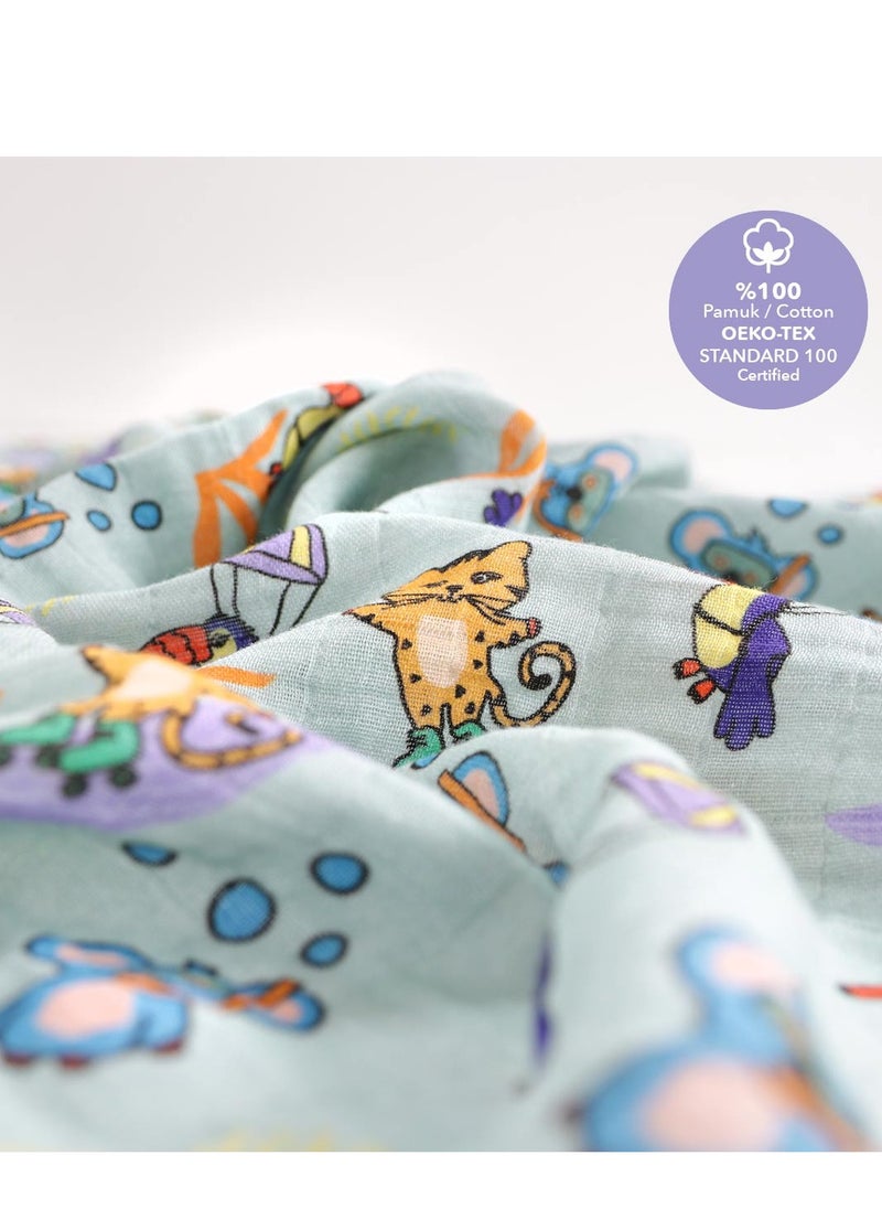 Milk & Moo Milk&Moo Jungle Friends Baby Swaddle Blankets, Oeko-Tex Certified 100% Cotton, Ultra-Soft, Breathable, Lightweight, Set of 2  - Image 5