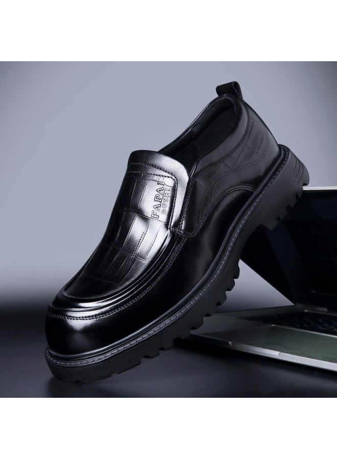Fapai New Autumn Breathable Slip-on Genuine Leather Dress Shoes Dad Shoes Loafers Men's Shoes - Image 2