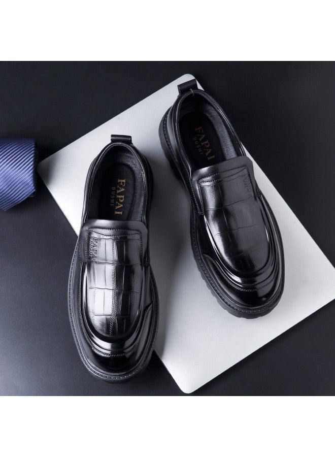 Fapai New Autumn Breathable Slip-on Genuine Leather Dress Shoes Dad Shoes Loafers Men's Shoes - Image 3