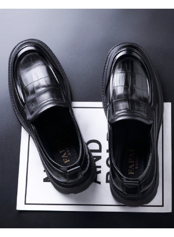 Fapai New Autumn Breathable Slip-on Genuine Leather Dress Shoes Dad Shoes Loafers Men's Shoes - Image 1