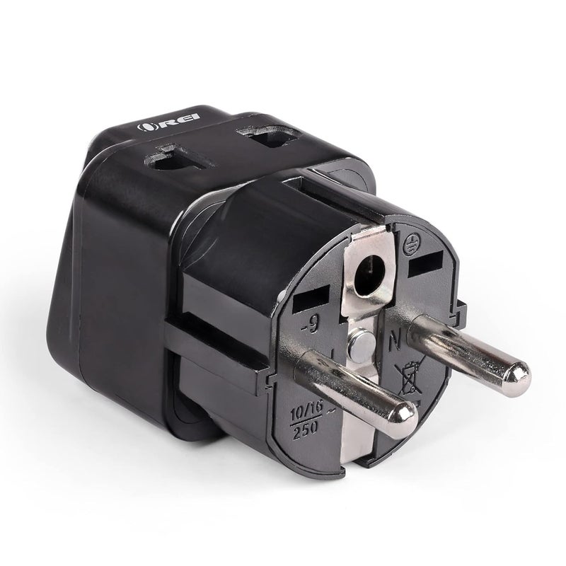 OREI Europe Adapter Set Schuko Type EF Type C Universal to Europe Travel Adapter 2 in 1 CE Certified RoHS Compliant Works in Most of Europe Albania Austria Belgium Greece - Image 3