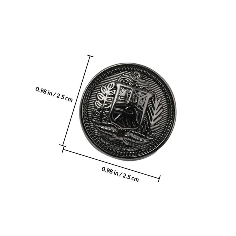 Metal Buttons Set 30pcs Black 15mm 20mm 25mm for Sewing Shirts Coats Overalls Windbreaker - Image 3
