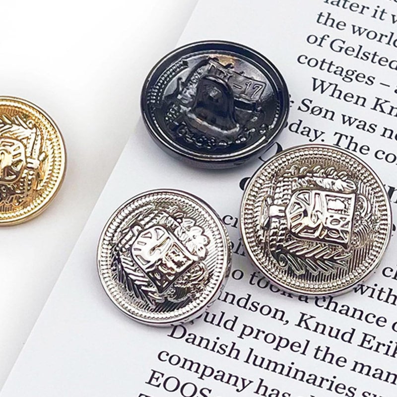 Metal Buttons Set 30pcs Black 15mm 20mm 25mm for Sewing Shirts Coats Overalls Windbreaker - Image 5
