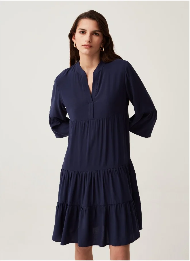 Ovs Tiered shirt dress in sustainable viscose
