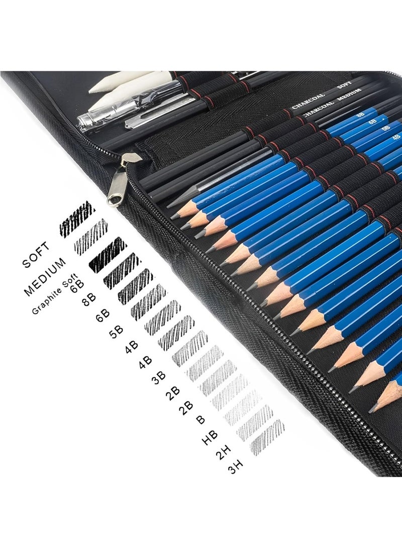 Little gorilla Drawing Pencils Set, Sketch Pencils and Drawing Kit, Art Supplies Artist Sketch Kit with Graphite Pencils Charcoal Pencil Set for Kids Adults(35pcs) - Image 3