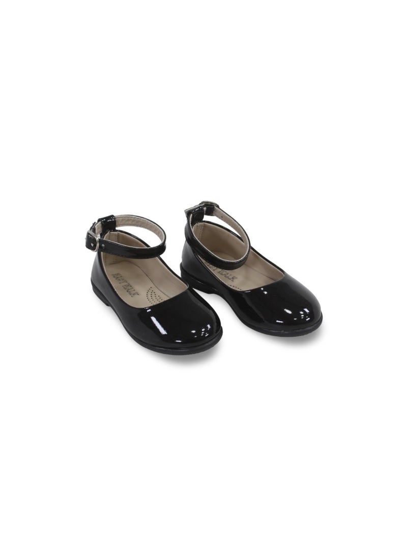 EASY Baby Girls Leather Ballerina – Shiny Black - Image 3