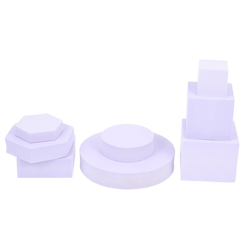 Purple Foam Geometric Backdrop Props 8pcs Cubes Cylinders Set Studio Posing Home Decor - Image 2