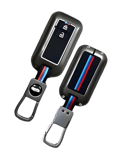 Cri8Hub Premium Metal Silicon Key Cover Compatible with Maruti Suzuki jimny Baleno Grand Vitara XL6 Swift New Brezza 2022 Ertiga Dzire 2 Button Key Special Feature Visibilitye in Low-Ligh Condition - Image 1