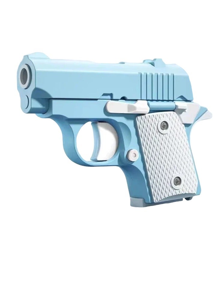 AROAQ 3D Printed Mini M1911 Model Toy, Portable And Elegant Stress Relief Sensory Toy, Anxiety Relief High Quality Fidget Fun Toy, Decompression Gravity Carrot Blaster For Kids, (Blue And White) - Image 1