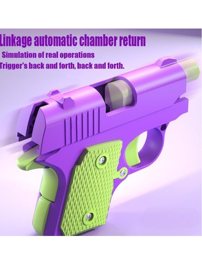 AROAQ 3D Printed Mini M1911 Model Toy, Portable And Elegant Stress Relief Sensory Toy, Anxiety Relief High Quality Fidget Fun Toy, Decompression Gravity Carrot Blaster For Kids, (Blue And White) - Image 3