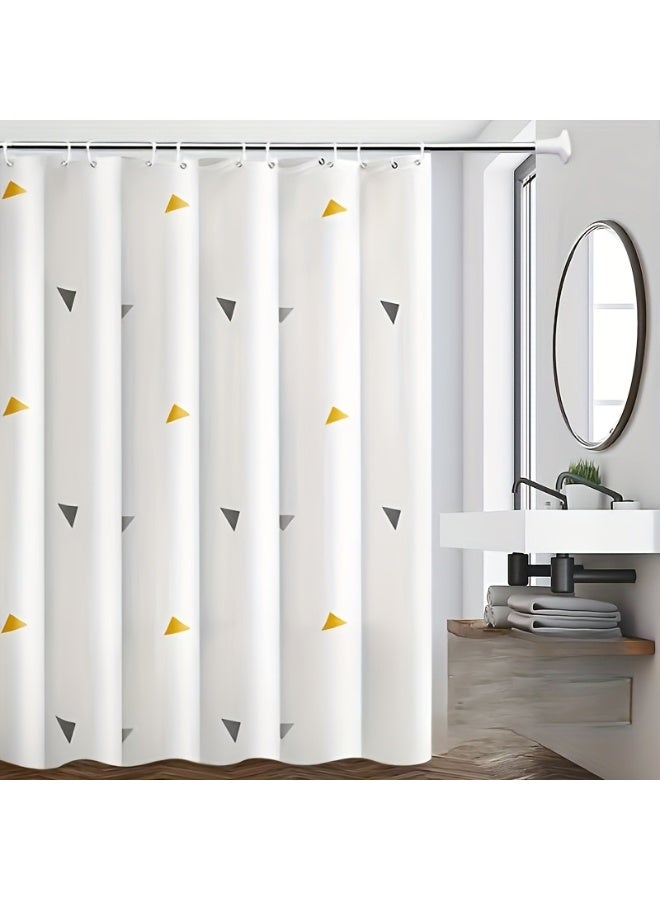 Waterproof Shower Curtain 78.74inch * 70.87inch Bathroom Shower Curtain, Corner Shower Curtain, Fashionable Pattern Shower Curtain, PEVA Shower Curtain, With Rust Proof Metal Gasket And Hook - Image 1