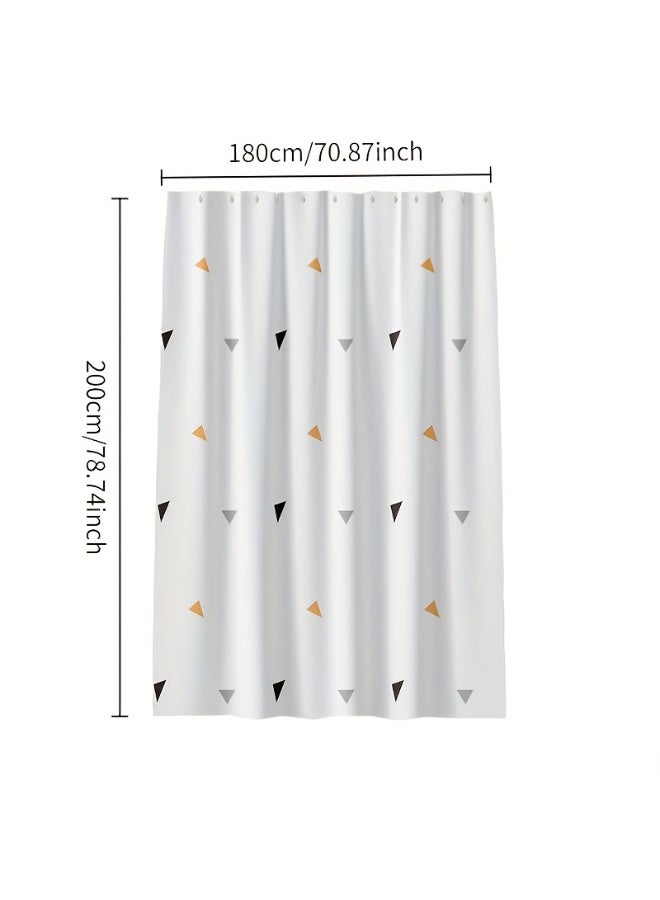 Waterproof Shower Curtain 78.74inch * 70.87inch Bathroom Shower Curtain, Corner Shower Curtain, Fashionable Pattern Shower Curtain, PEVA Shower Curtain, With Rust Proof Metal Gasket And Hook - Image 5